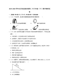 江苏省盐城市射阳二中2019-2020学年八年级下学期期中物理试题