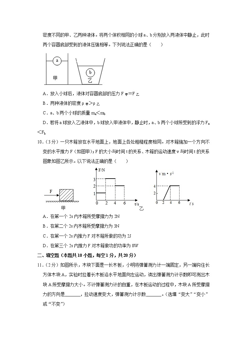 辽宁省丹东二十中2019-2020学年八年级下学期期中物理试题03