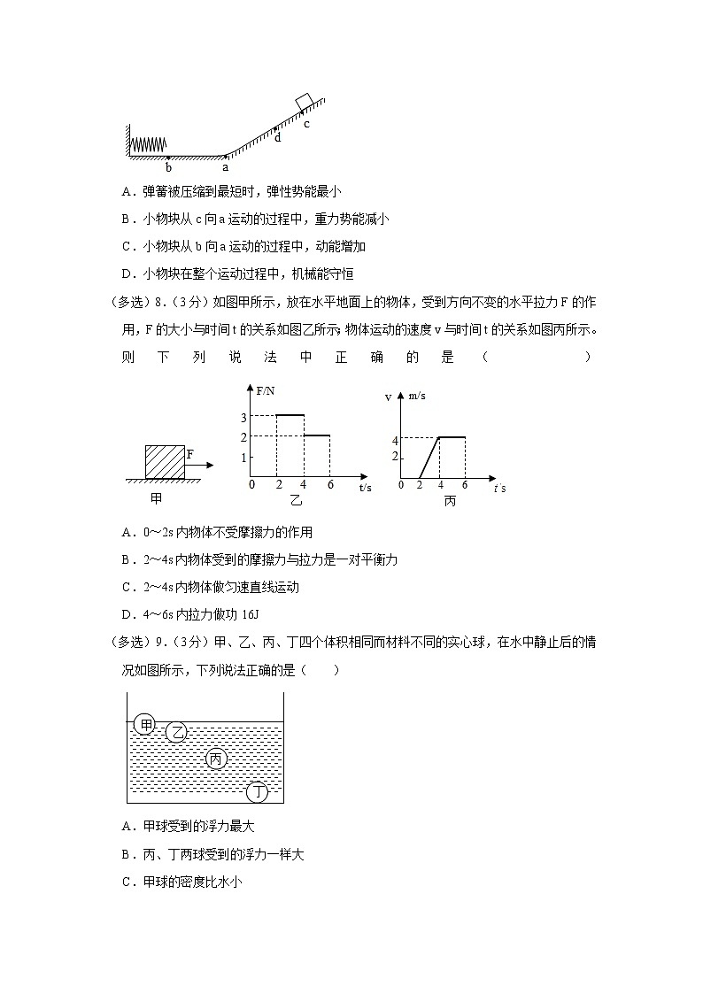 辽宁省沈阳实验中学2019-2020学年八年级下学期期中物理试题第3页