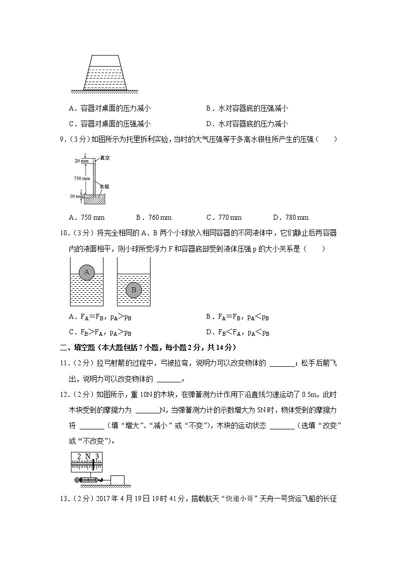 山东省东营市胜利六十二中2020-2021学年八年级下学期期中物理试题第3页