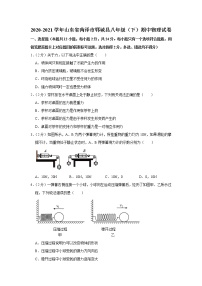 山东省菏泽市郓城县2020-2021学年八年级下学期期中物理试题