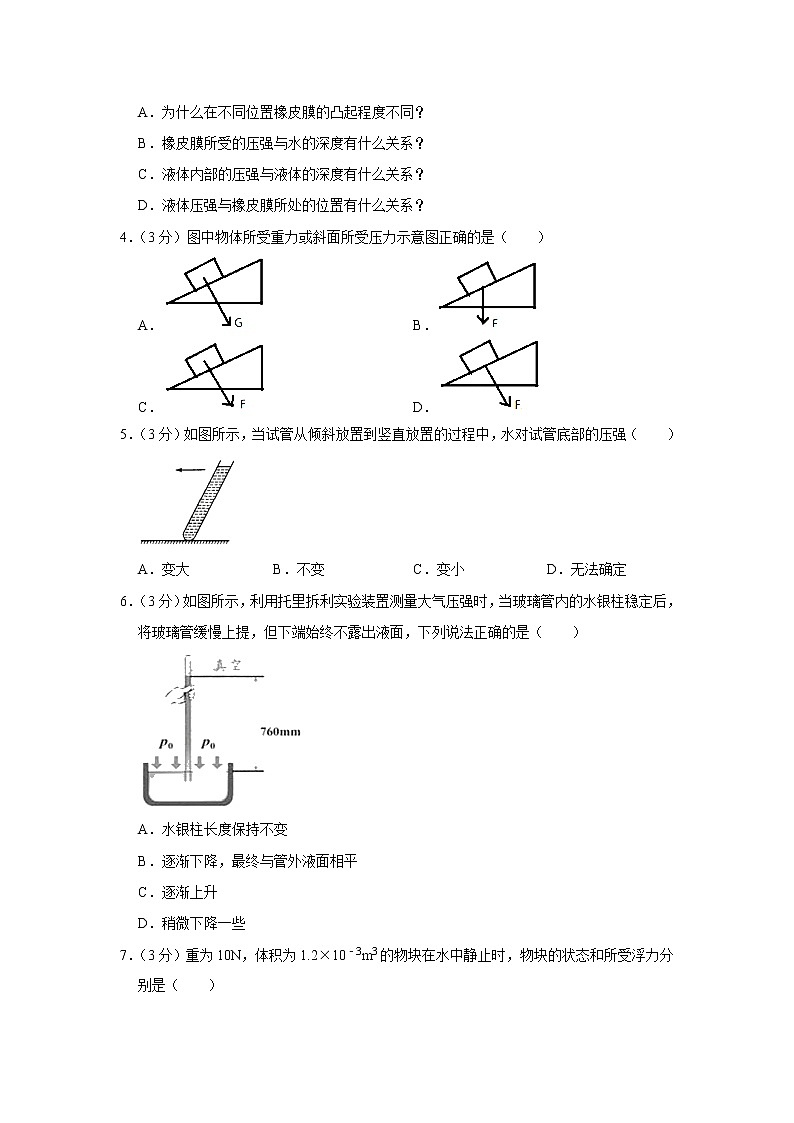 山东省济南市高新区海川中学2019-2020学年八年级下学期期中物理试题02