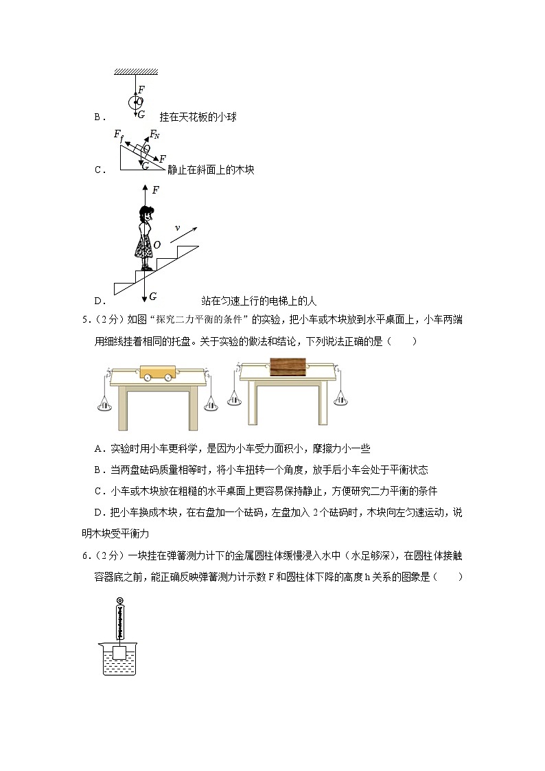 山东省青岛市崂山区育才学校2021-2022学年八年级下学期期中物理试题02