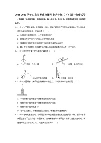 山东省枣庄市滕州市2021-2022学年八年级下学期期中物理试题