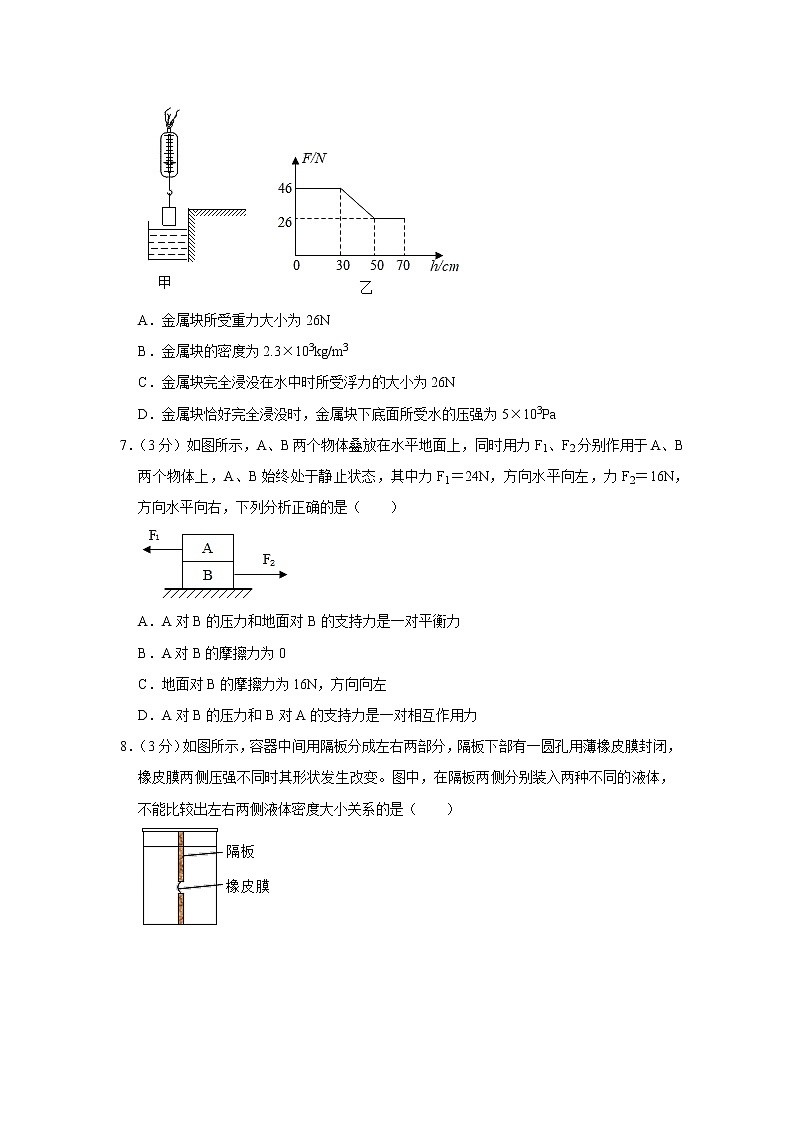 四川省内江六中2019-2020学年八年级下学期期中物理试题03