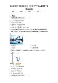 重庆市实验外国语学校2022-2023学年八年级上学期期中考试物理试题