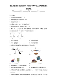 重庆实验外国语学校2021-2022学年九年级上学期期末测试物理试题