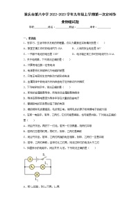 重庆市第八中学2022-2023学年九年级上学期第一次定时作业物理试题