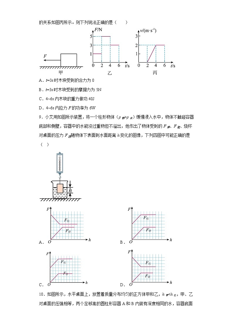 重庆市重庆第一中学2021-2022学年八年级下学期半期考试物理试题第3页