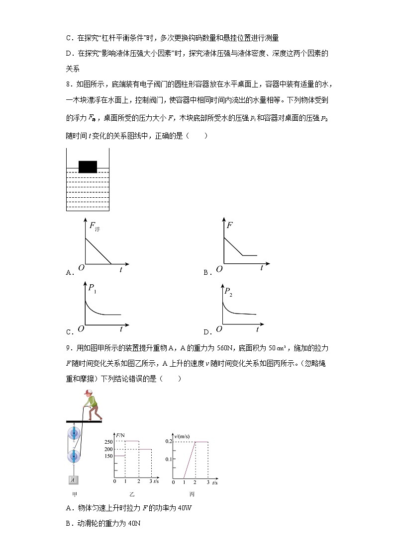 重庆市西南大学附中2021—2022学年八年级下学期期末考试物理试题03