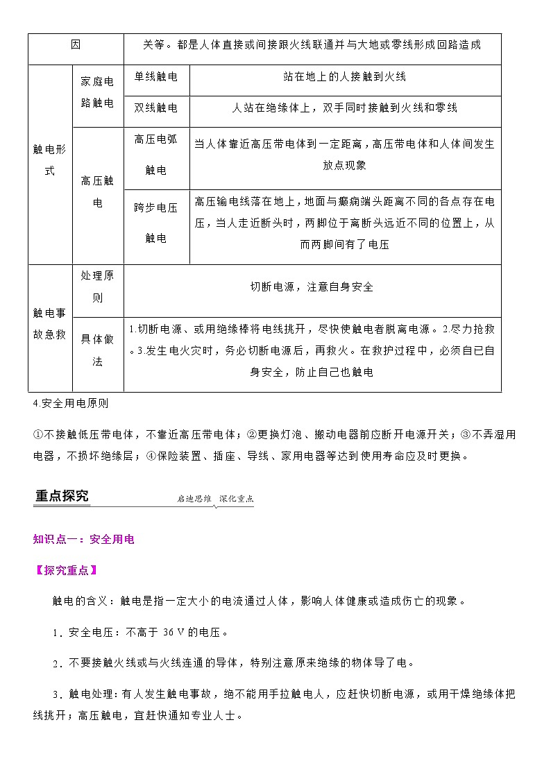 15.4 安全用电-九年级下册物理同步备课讲义 (苏科版)03