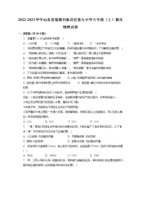 山东省淄博市张店区第九中学2022-2023学年八年级上学期期末物理试卷(含答案)