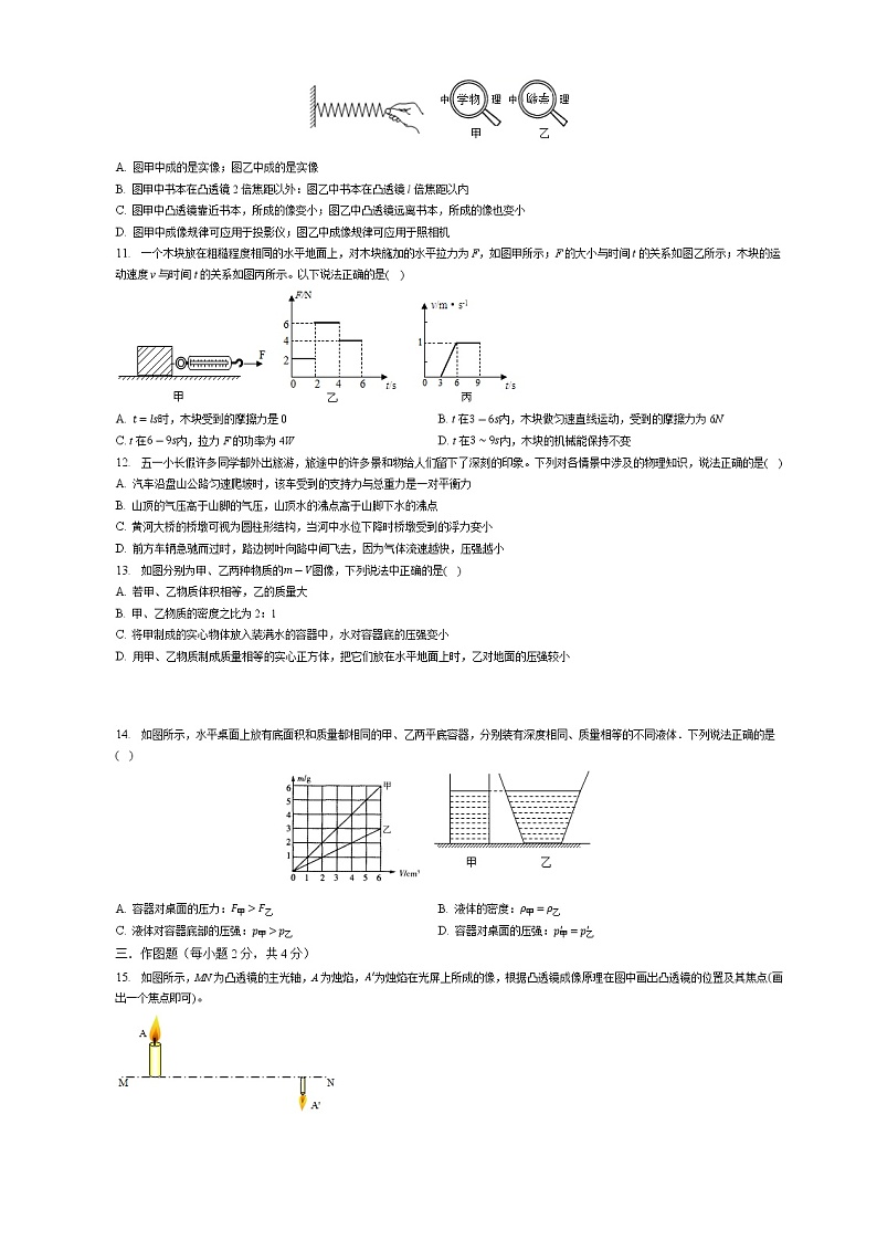 2022年河南省驻马店市上蔡县第一初级中学中考物理模拟试卷（四）(含答案)第2页