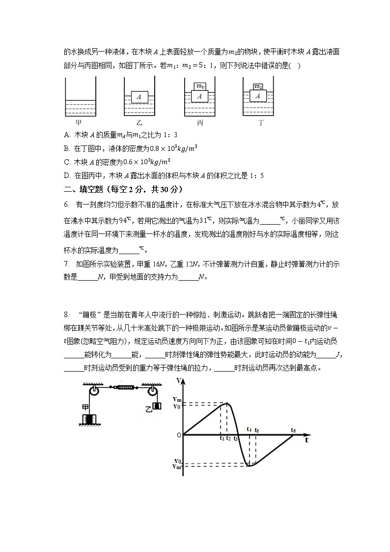 2022年湖南省衡阳市衡南县北斗星中学中考物理一模试卷(含答案)第2页