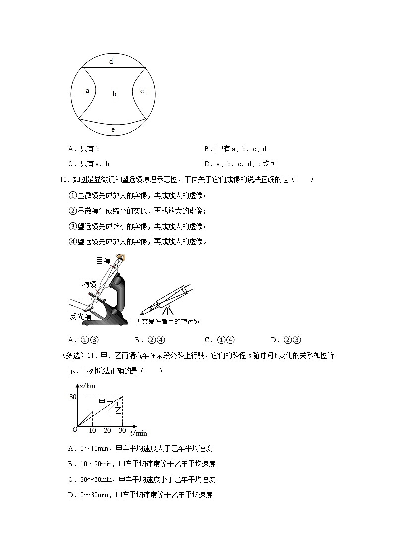 湖南省长沙市雨花区南雅中学2021-2022学年八年级上学期期末物理试卷(含答案)03