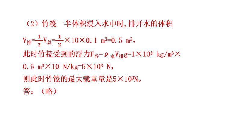 人教版八年级物理下册微专题7浮力计算课件第4页