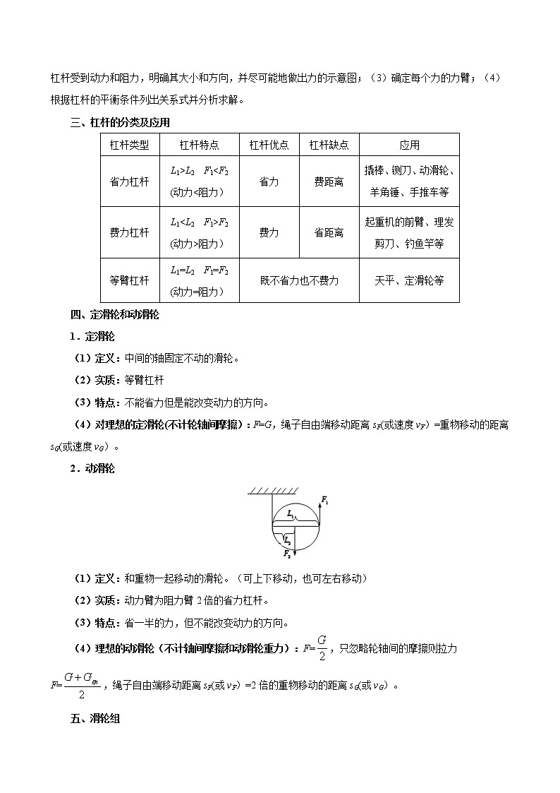 考点19 简单机械及机械效率-备战2023年中考物理考点一遍过 学案02