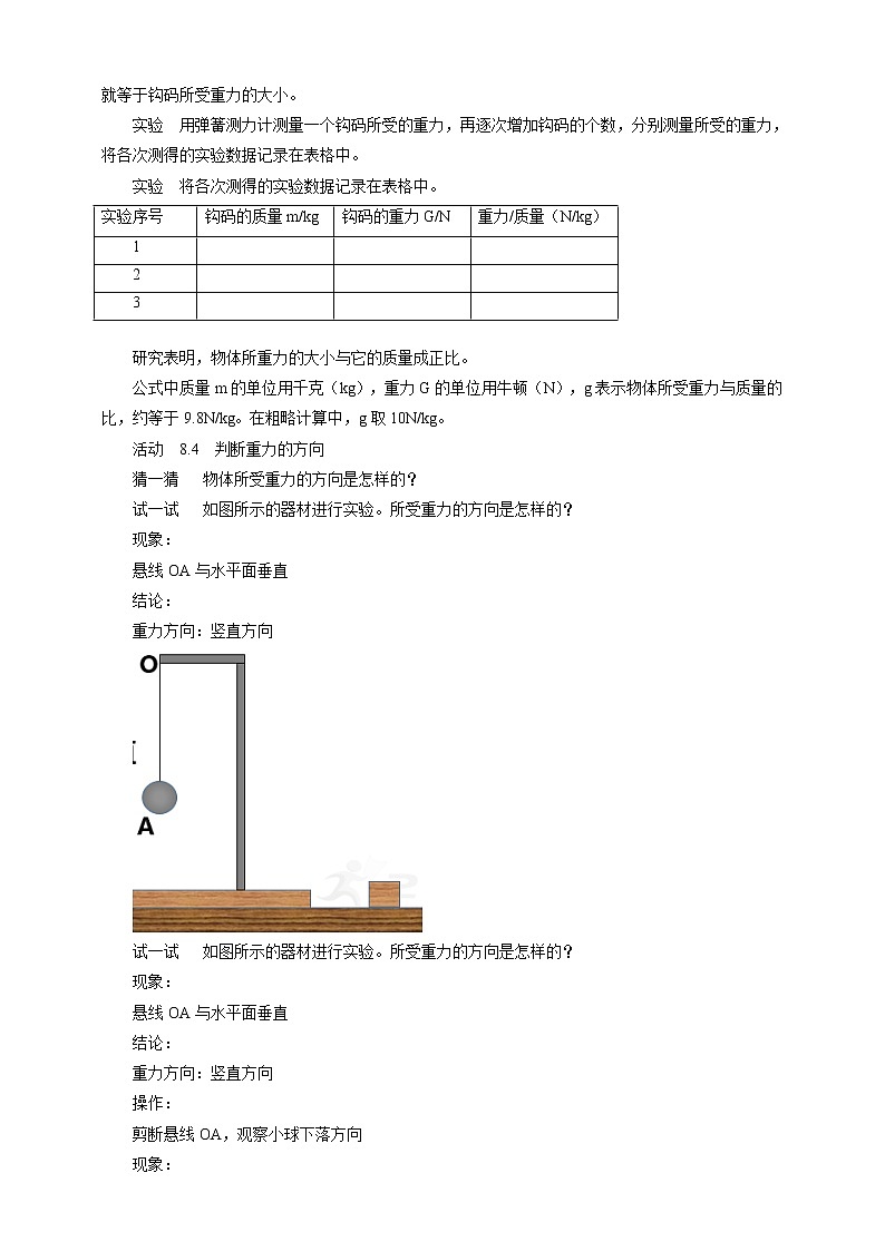 8.2  重力   力的示意图  教案第2页