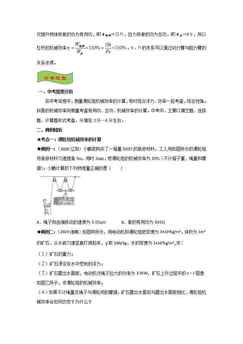 专题11 机械效率的计算-最新中考物理高频重难点考点专题解读与训练03