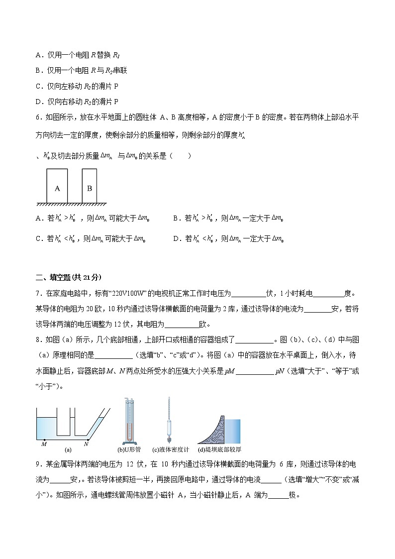 物理-2022-2023学年九年级下学期开学摸底考试卷A（上海专用）02