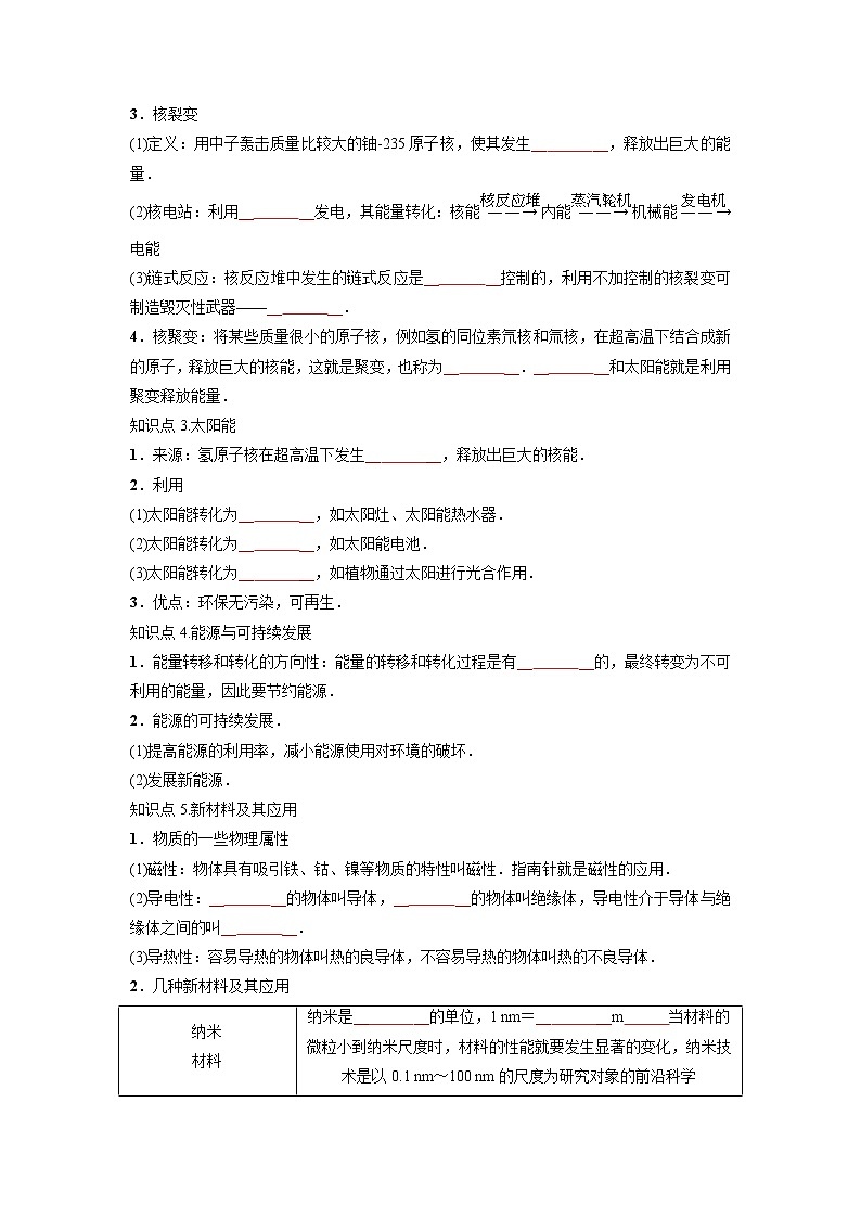 预测20 信息的传递、能源与可持续发展-备战中考物理考点精讲与精练（人教版）（原卷版）第2页