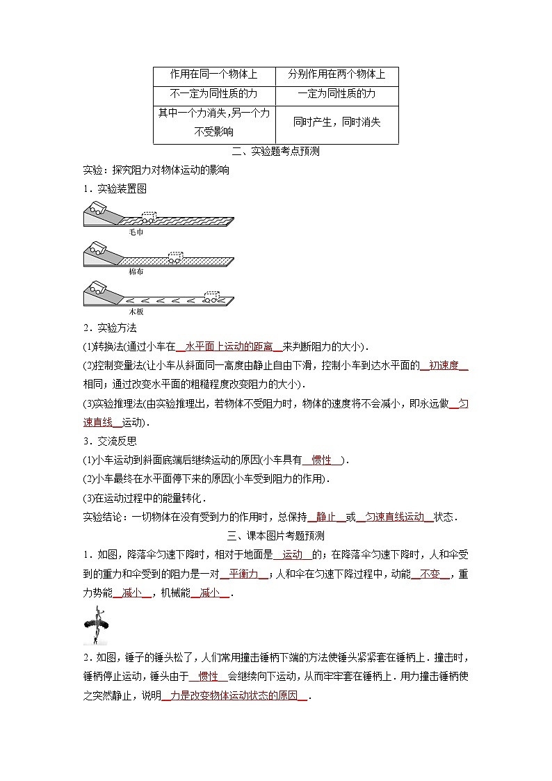 预测08 牛顿第一定律、二力平衡-备战中考物理考点精讲与精练（人教版）（解析版）第2页