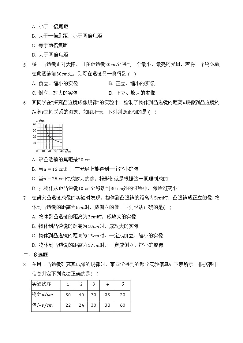 第5讲-透镜及其应用-全国初中物理竞赛试题精编（八年级上）02