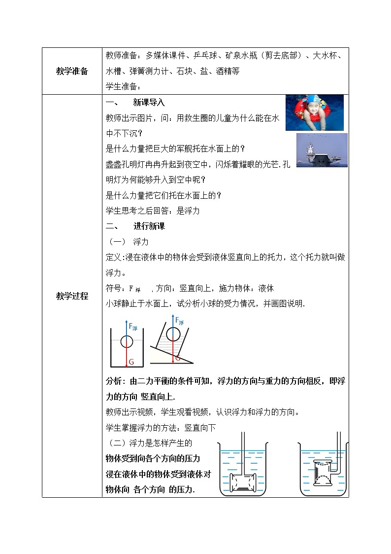 人教版物理8年级下册第十章第一节《浮力》课件+教案+同步练习02