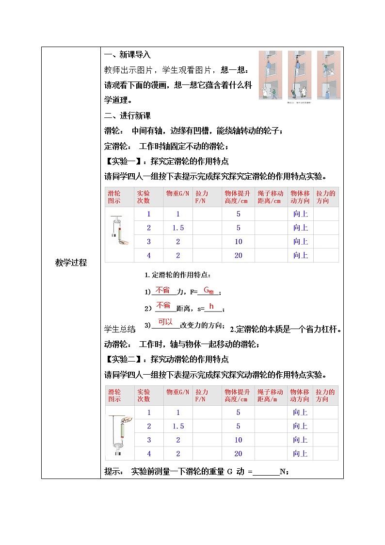 人教版物理8年级下册第十二章第二节《滑轮》课件+教案+同步练习02