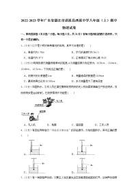 广东省湛江市遂溪县西溪初级中学2022-2023学年八年级上学期期中物理试卷(含答案)