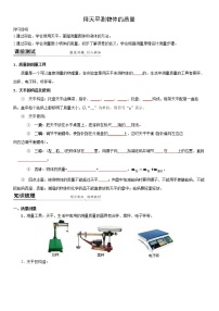 苏科版八年级下册测量物体的质量复习练习题