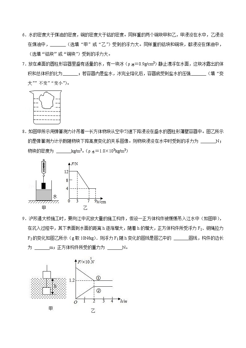 人教版物理八年级下册 10.2阿基米德原理 课件+同步练习02