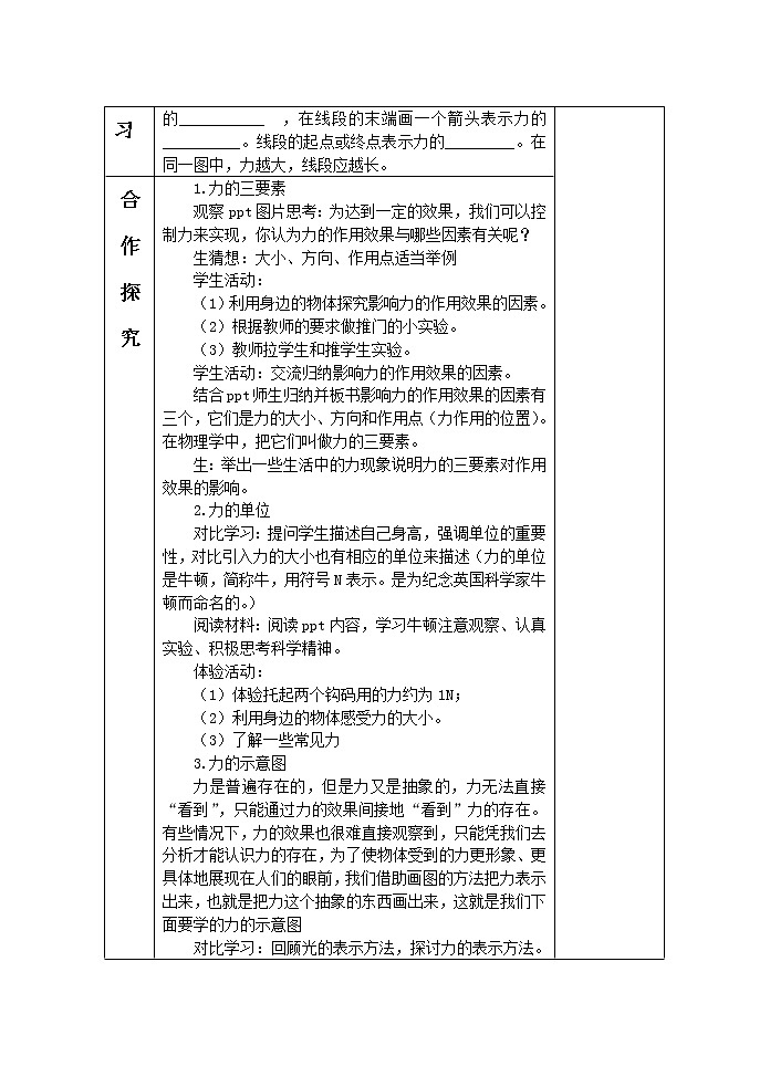 沪科版八年级物理：6.2 怎样描述力（课件+教案+学案+练习） （4份打包）02