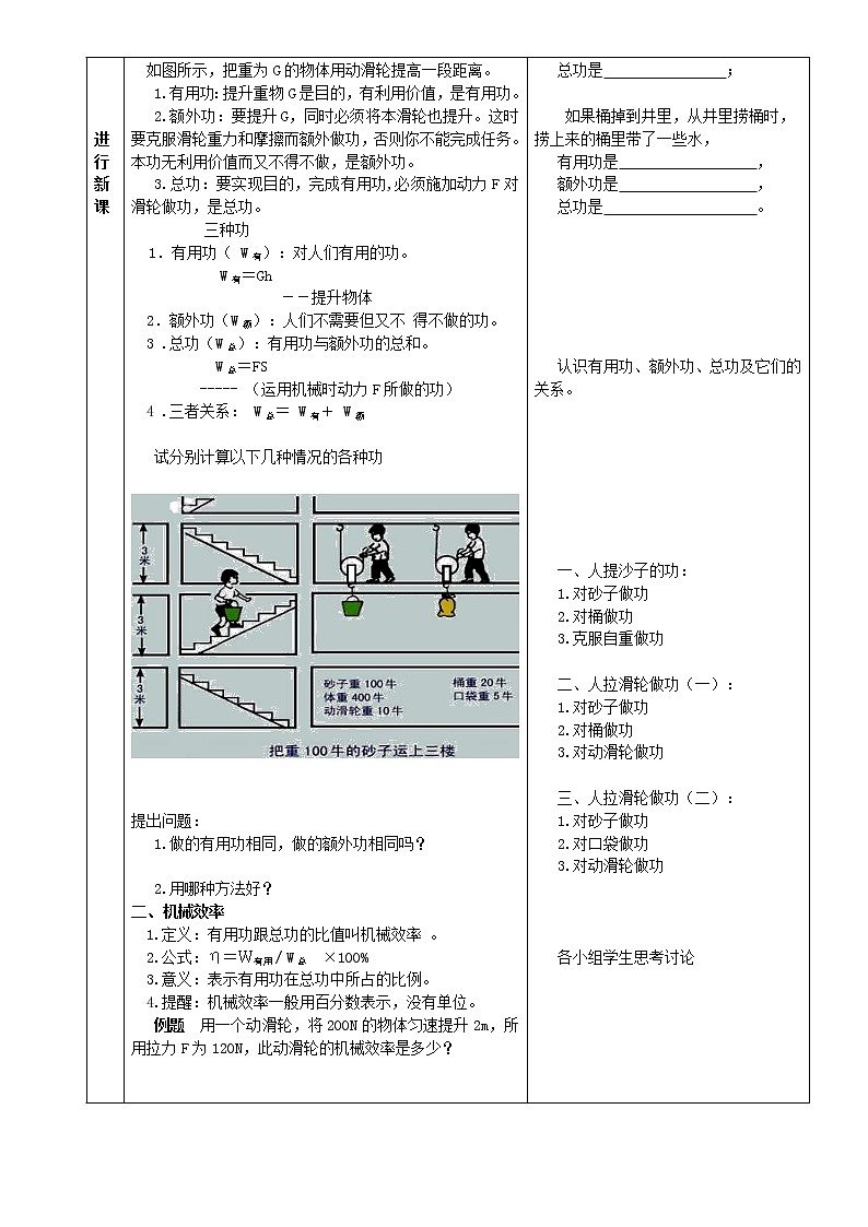 八年级物理第十章第五节机械效率【教案】第2页