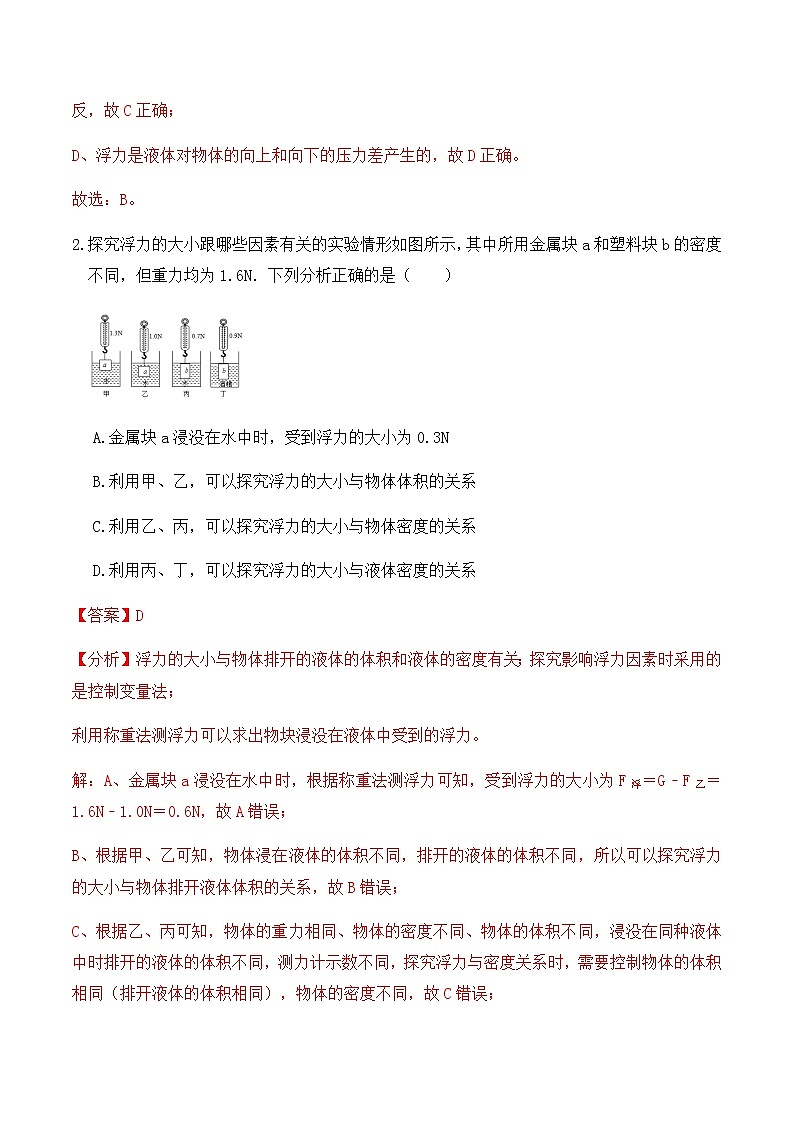 第10章《浮力》单元测试（A卷）-八年级物理辅导讲义（人教版）02