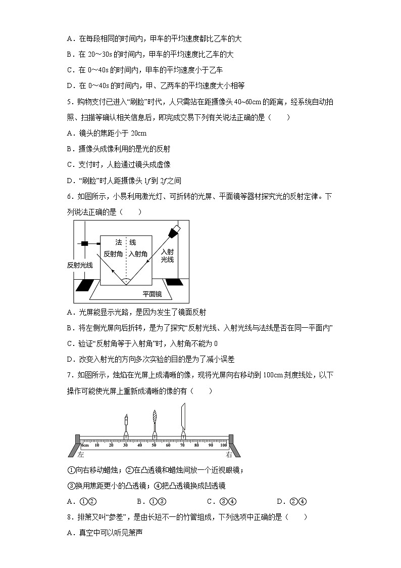 山东省青岛实验初级中学2022-2023学年八年级上学期12月期末物理试题第2页