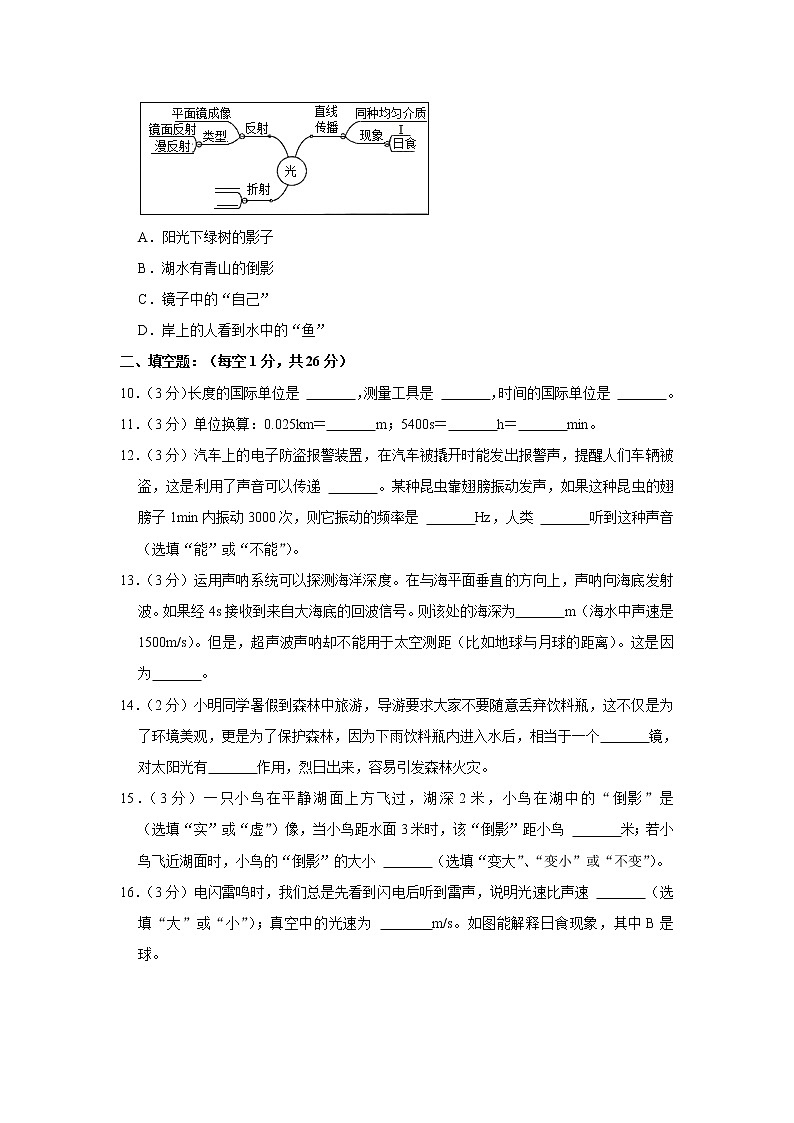 广东省肇庆市高要区河台中学2022-2023学年八年级上学期期中物理试题第3页