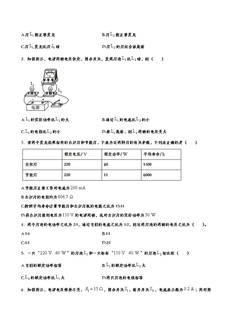 初中物理中考复习 备战2020中考物理章节强化训练——电功率第3页