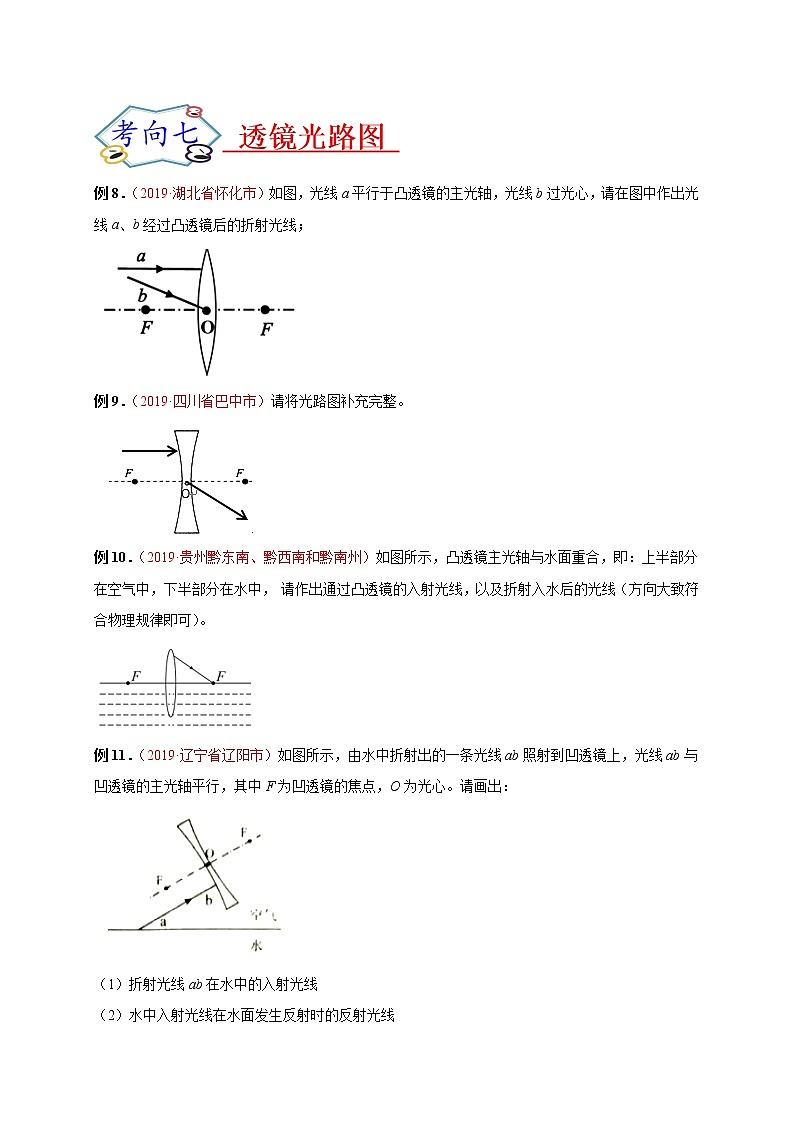 初中物理中考复习 必刷01  光学-备战2020年中考物理必刷填空、作图及科普阅读题60例（原卷版）03