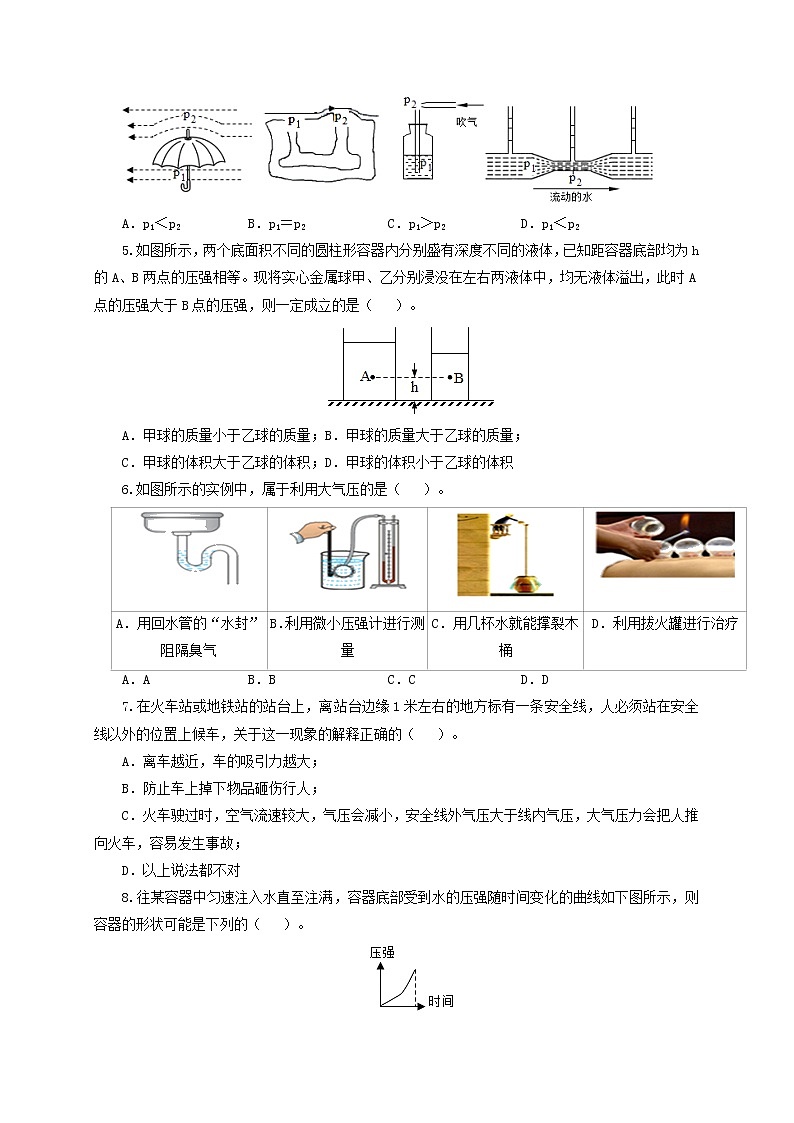 初中物理中考复习 第十一单元  压强【过关测试】（原卷版）第2页