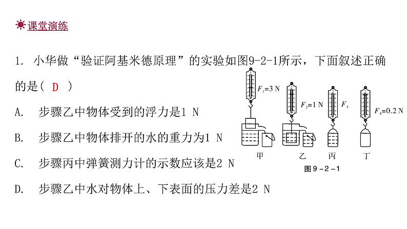 粤教沪科版八年级物理下册9-2阿基米德原理课件06