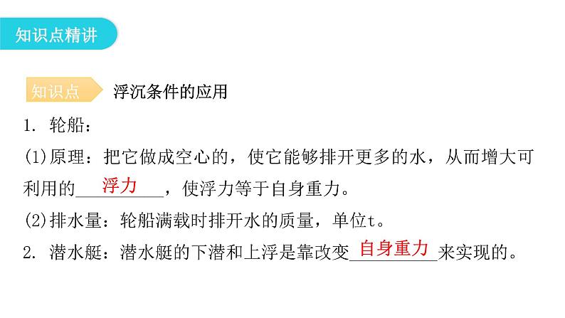 粤教沪科版八年级物理下册9-3研究物体的浮沉条件第二课时浮沉条件的应用课件第5页