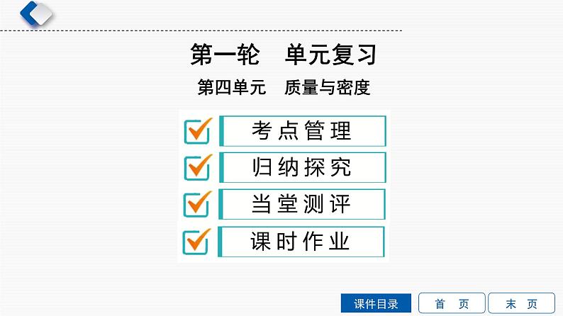 初中物理中考复习 第4单元　质量与密度课件PPT第1页