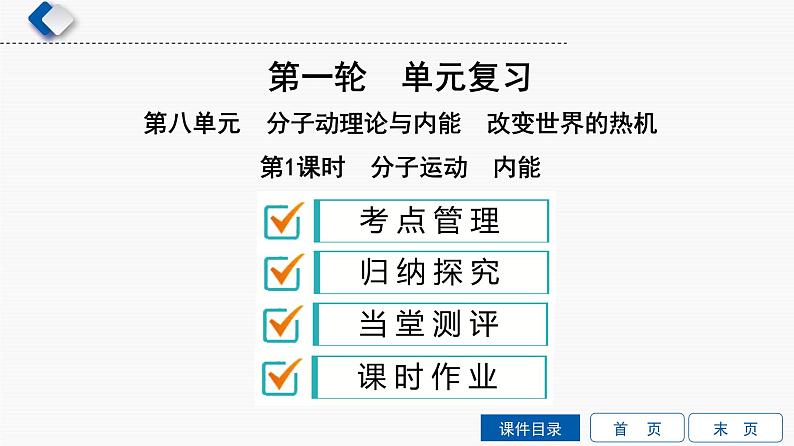 初中物理中考复习 第8单元　第1课时　分子运动  内能课件PPT01