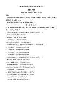 初中物理中考复习 精品解析：2020年山东省青岛市中考物理试题（原卷版）