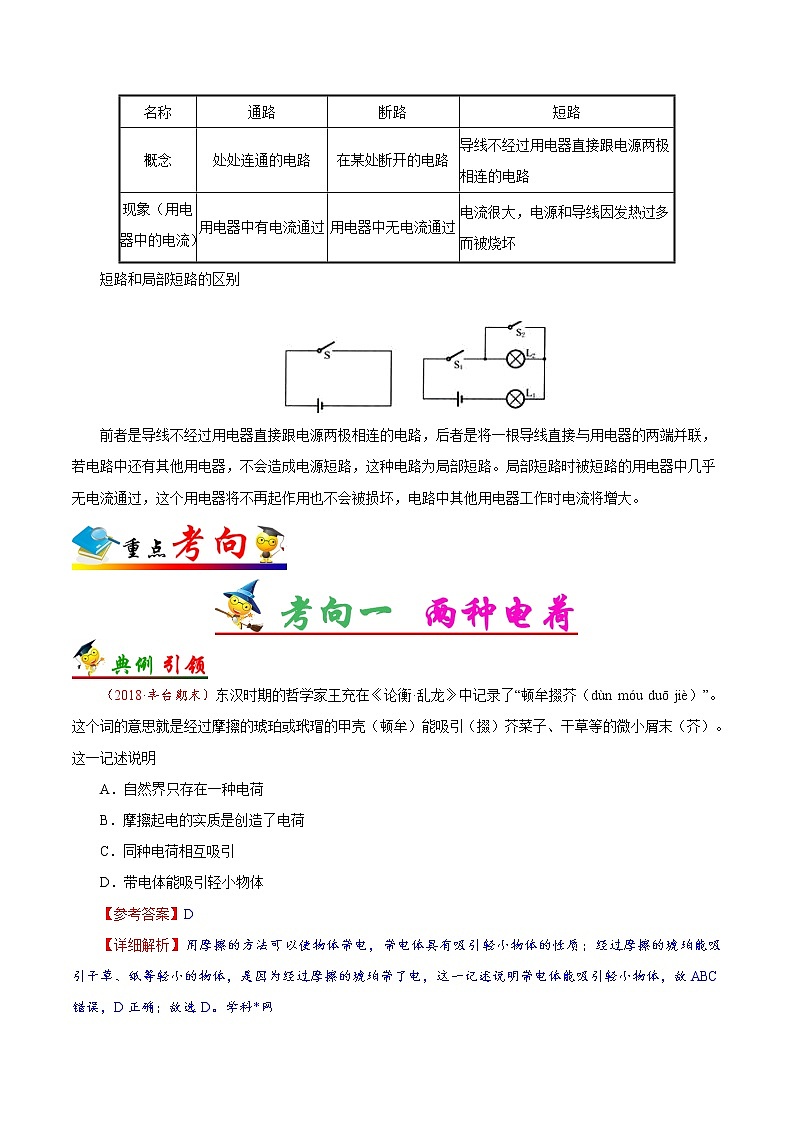 初中物理中考复习 考点27 电路的基本概念-备战2019年中考物理考点一遍过第3页