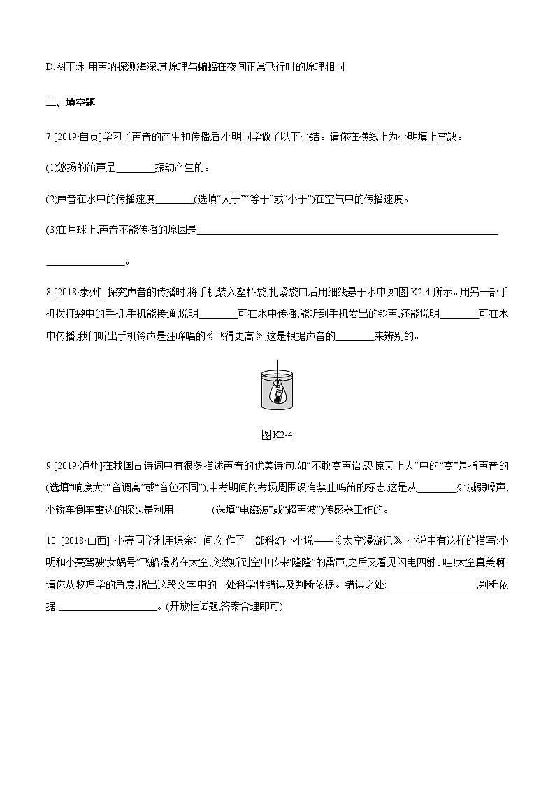 初中物理中考复习 课时训练02 声现象03