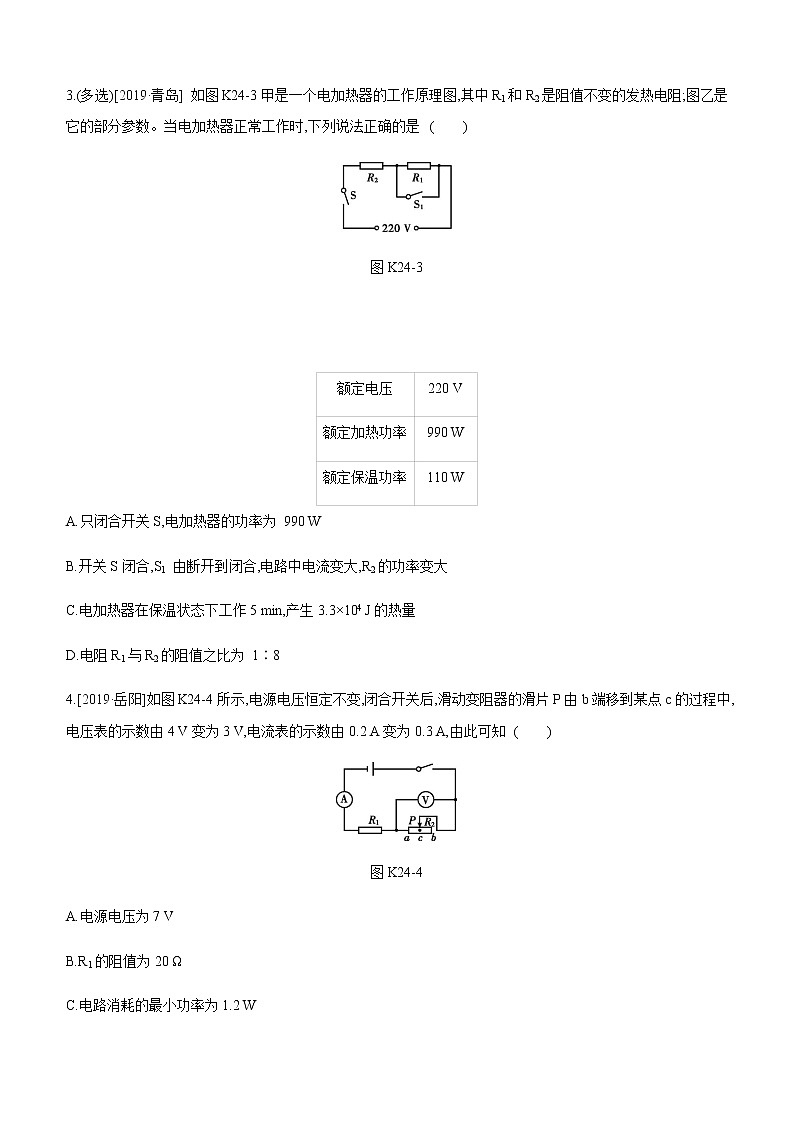 初中物理中考复习 课时训练24 焦耳定律第2页