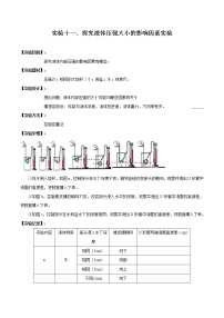 初中物理中考复习 实验11 探究液体压强大小的影响因素实验（原卷版）