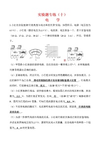 初中物理中考复习 实验题10 电学-冲刺2020年中考物理易错讲评重点题型专练